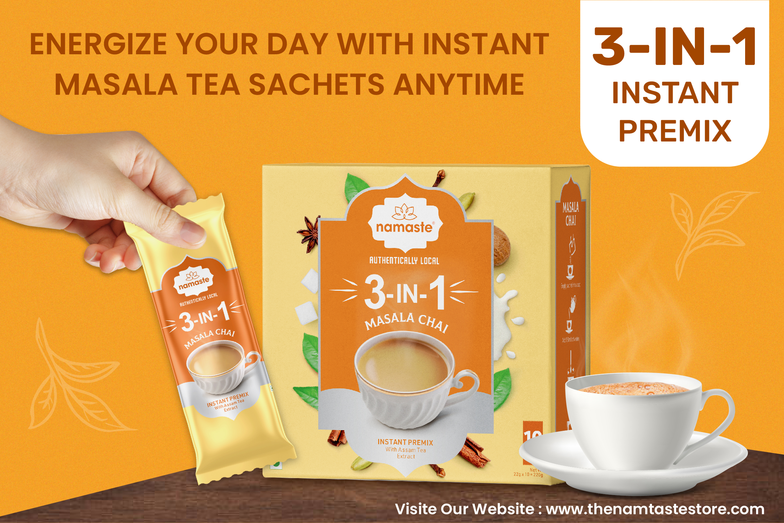 Energize Your Day with Instant Masala Tea Sachets Anytime