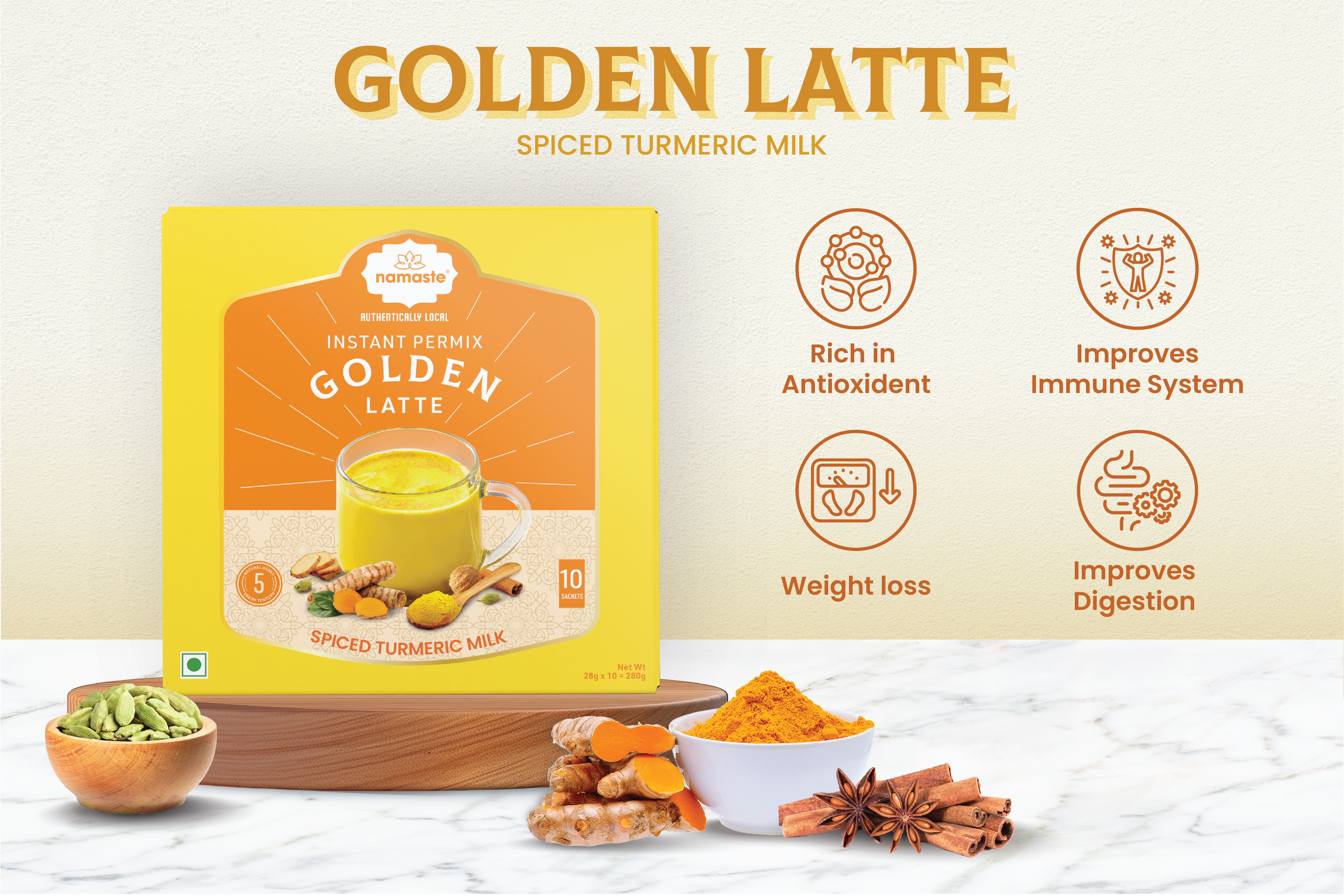 Turmeric Latte Sachets and Ginger Cinnamon Tea Blends